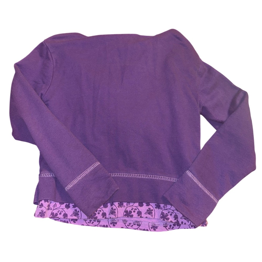 VINTAGE Disney Fairies Tinkerbell Zip Up Hoodie Purple Girls Kids Medium M (7/8) - Picture 5 of 5